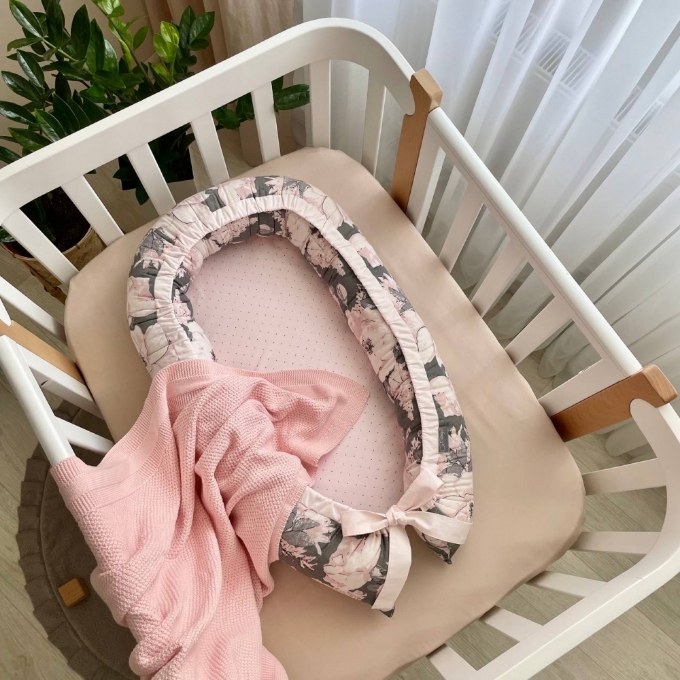 Protectie somn – Baby Nest patut bebe Flowers pastel